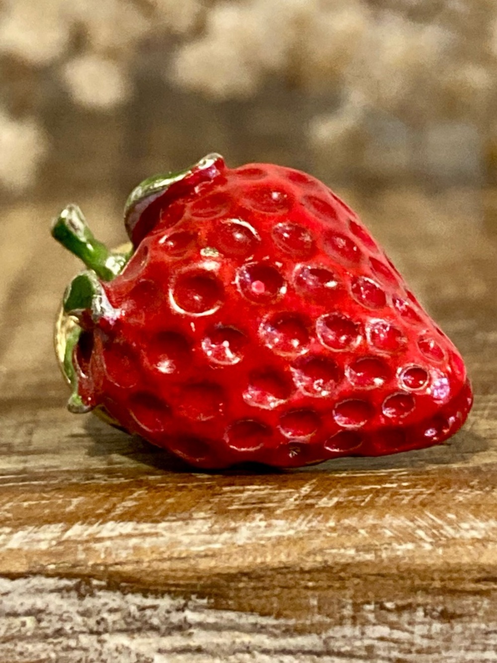 Vintage Ballou Small Red Strawberry Lapel Pin